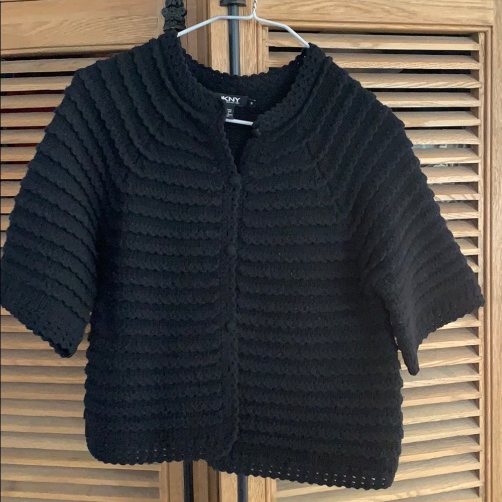 Black lambs wool sweater/shrug by DKNY